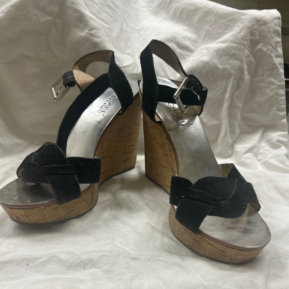 Michael Kors Suede and Cork Wedges Size 6
